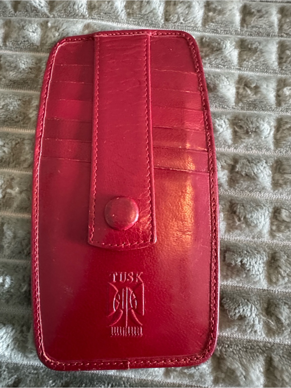 Tusk Red Leather Card Wallet